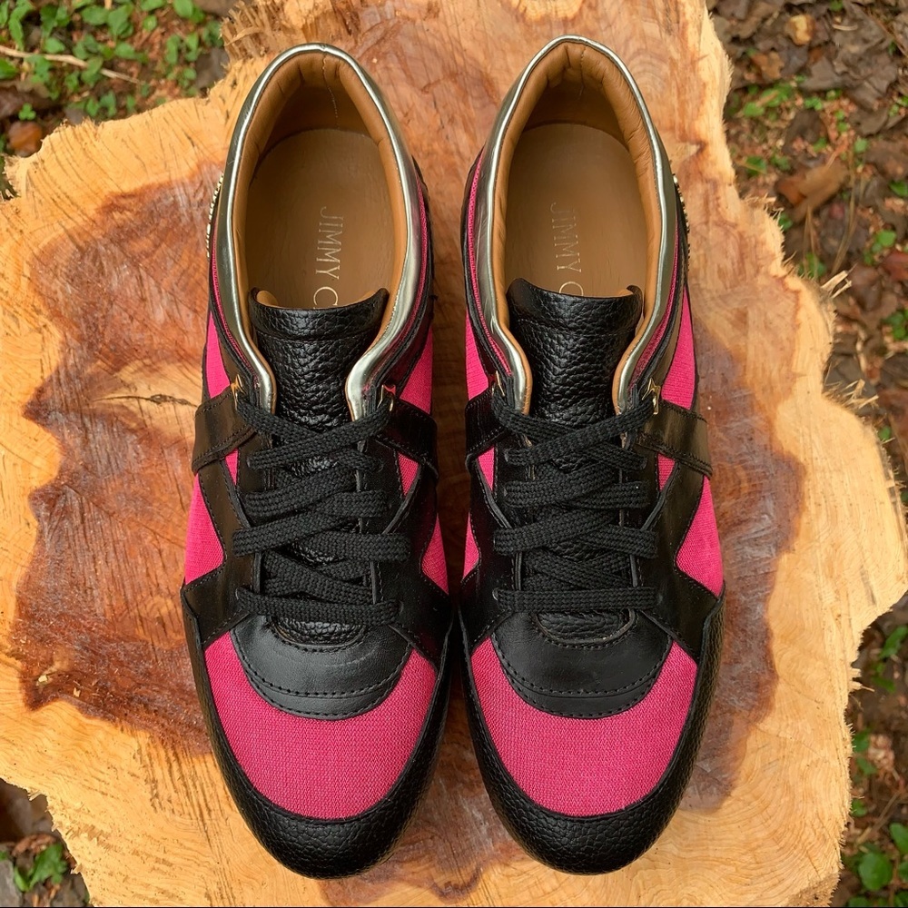 Jimmy Choo London geranium black lace up sneakers 39 - Picture 7 of 16